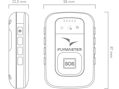 dimensioni Flymaster Tracker